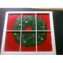 Christmas Wreath window decoration artwork